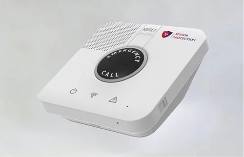 The at-home base station with its large help button.